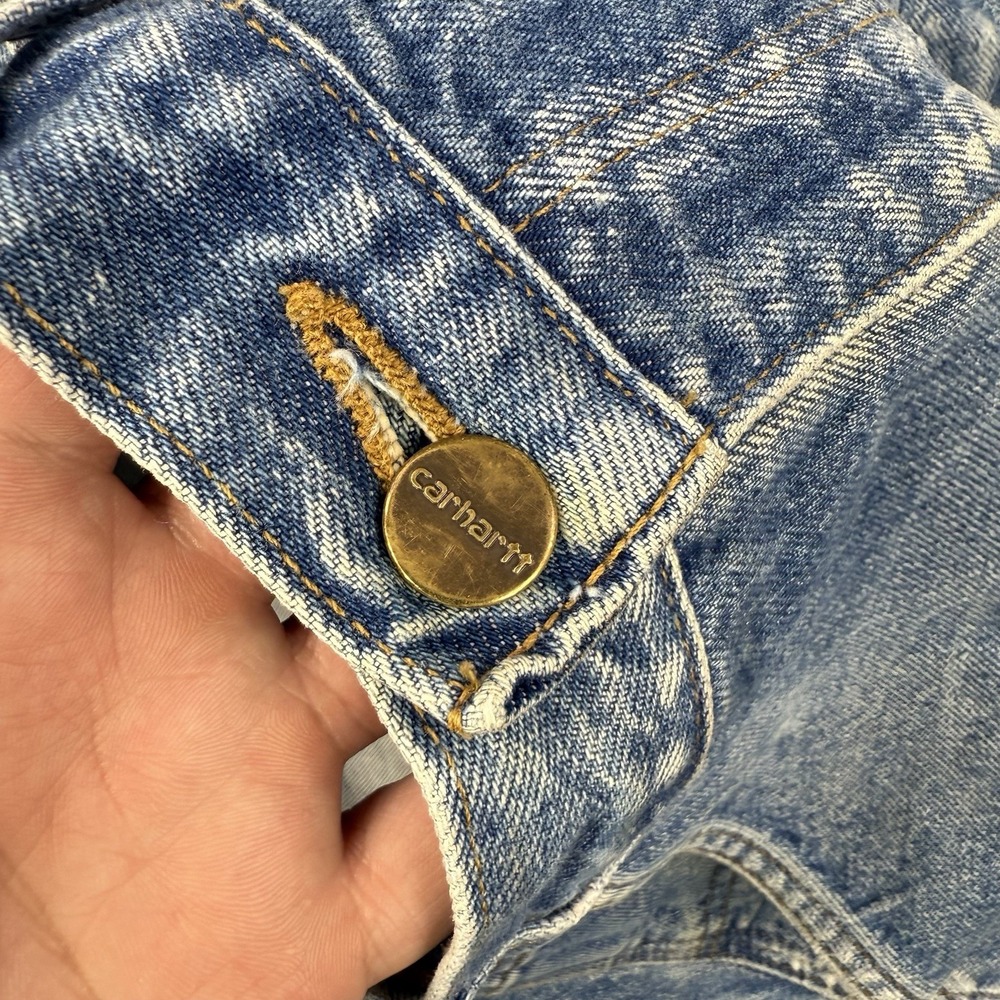 Vintage Carhartt Pants Mens 31x31 Light Wash Double Knee Rivets B73 Distressed - Picture 12 of 16